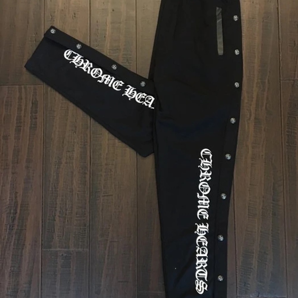 Chrome hearts authentic mens button track pants